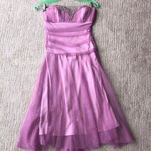 Pink strapless formal dress
